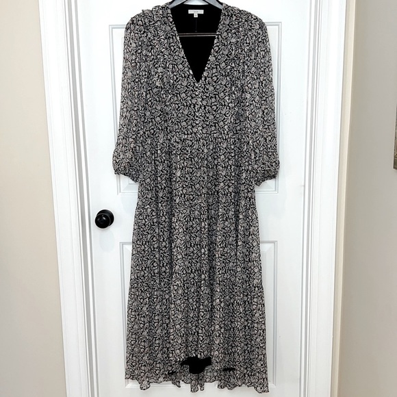 Joie Tobey Dress Boho Midi Floral Ruffle Size Large Black, White, Red NWOT - Picture 2 of 16